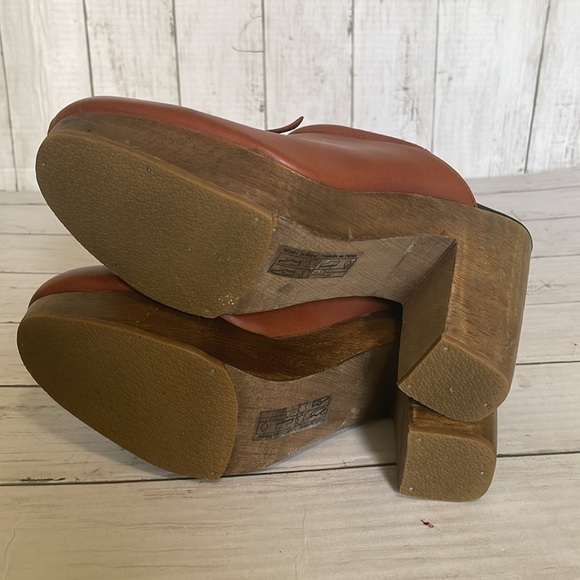 Rachel Comey Whiskey Leather Bow Platform Heeled Clogs - Picture 11 of 15